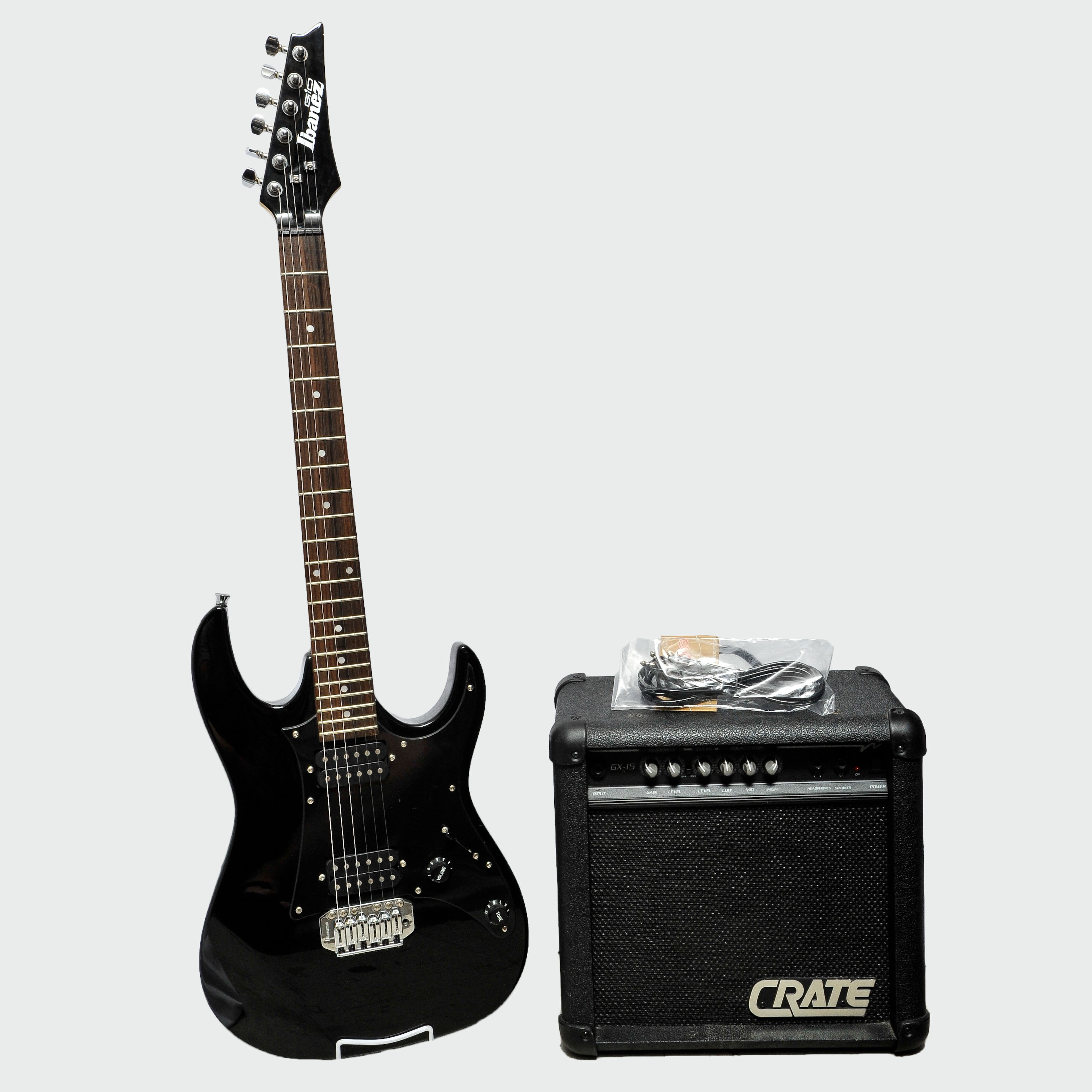 Ibanez GIO Electric Guitar and Crate GX-15 Practice Amplifier