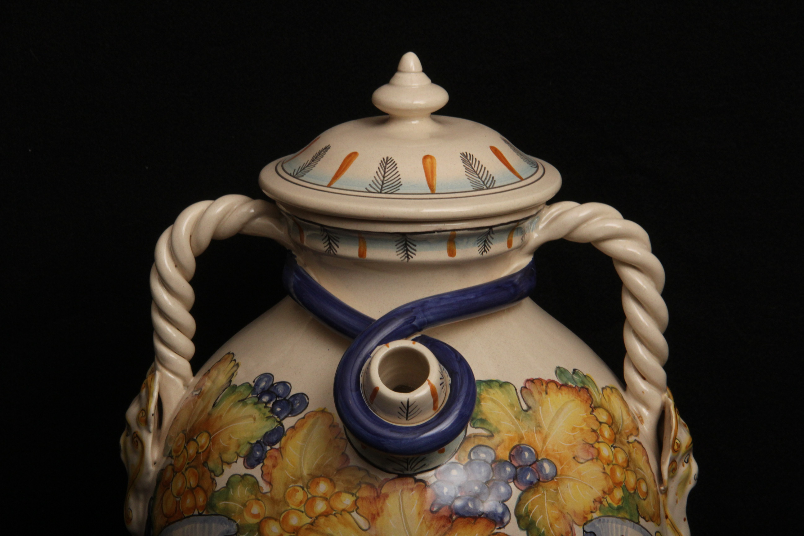 Large Hand painted Italian Jug with Lid