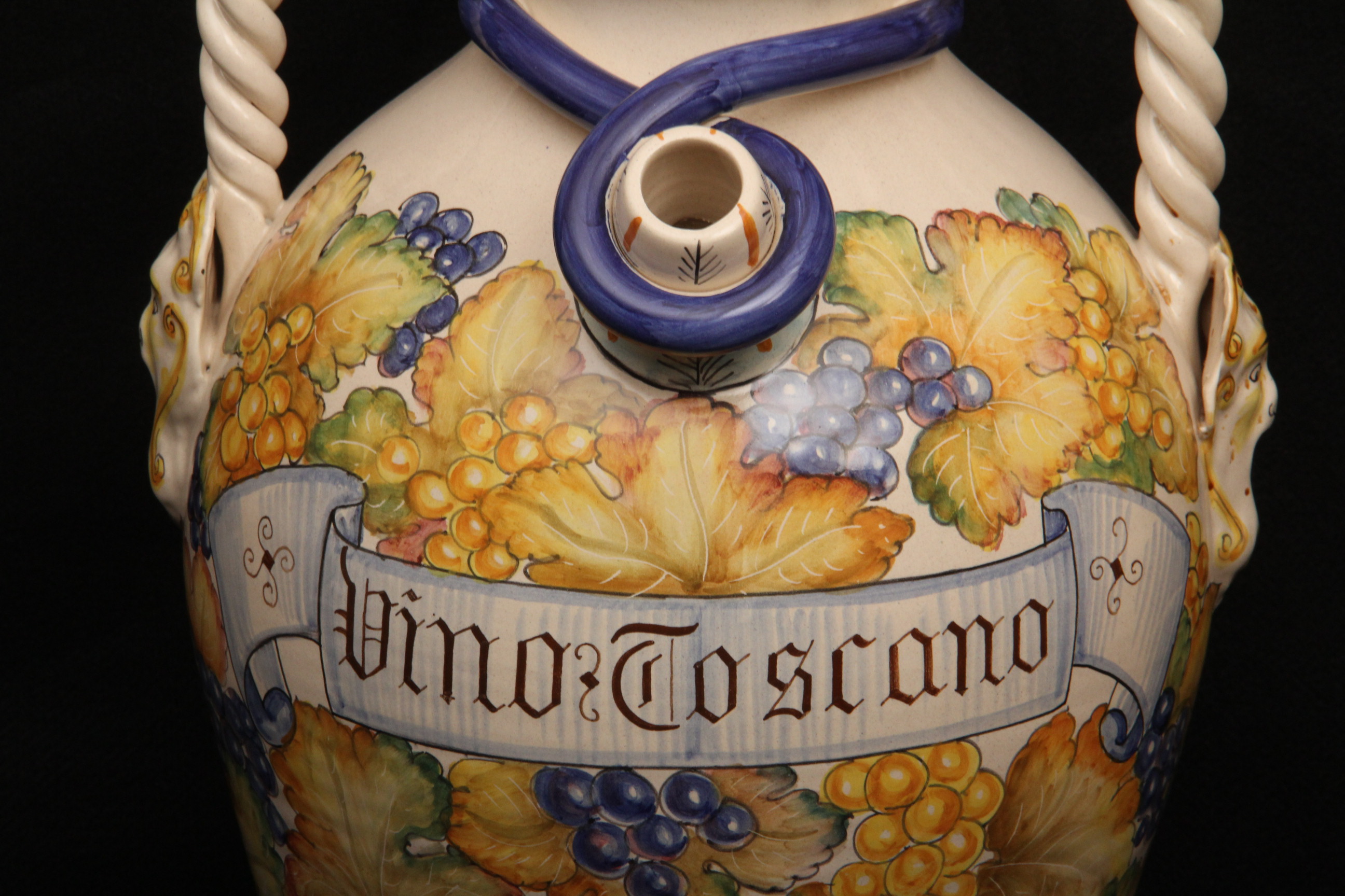 Large Hand painted Italian Jug with Lid