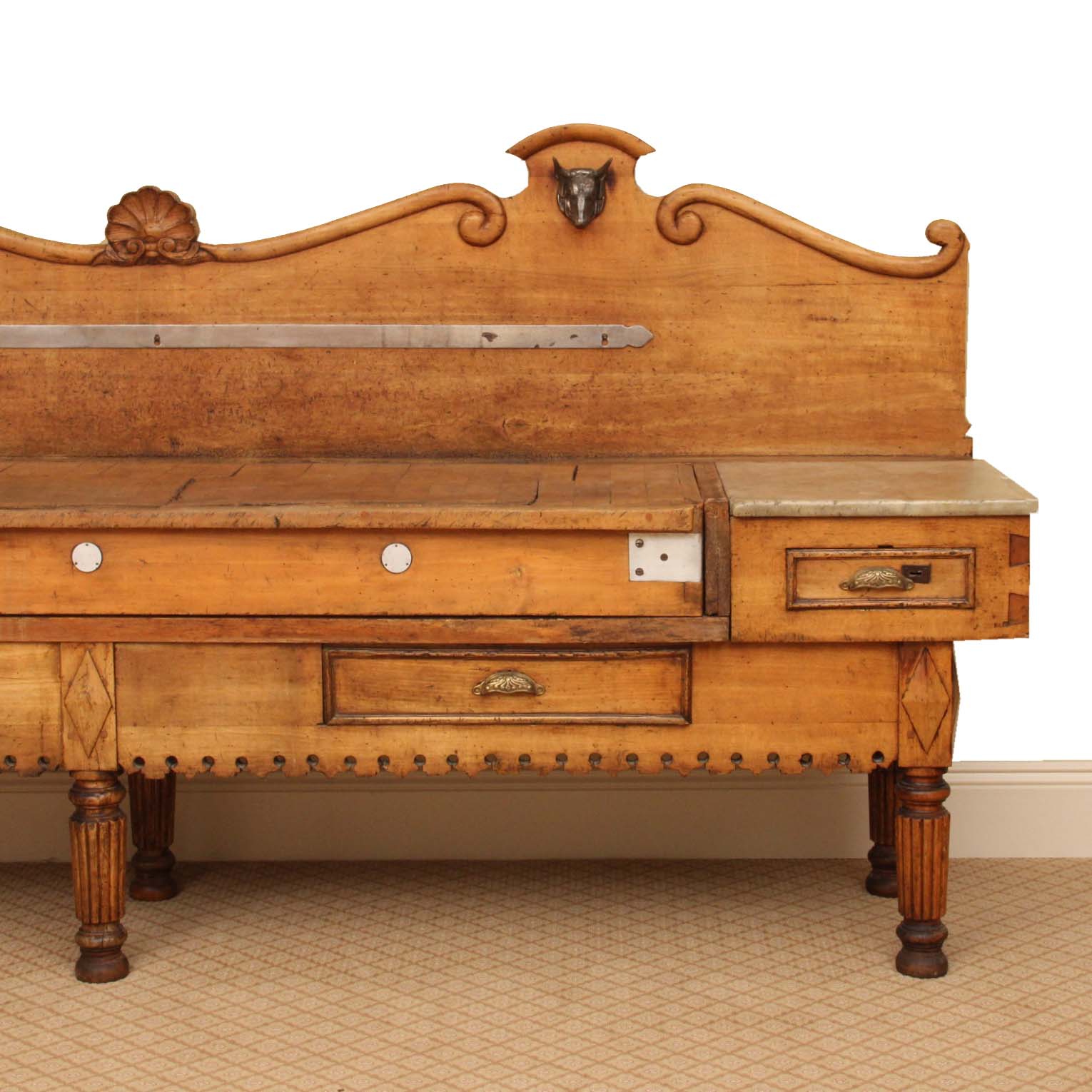 Antique French 19th c. Billot de Boucher  "Butcher Block"