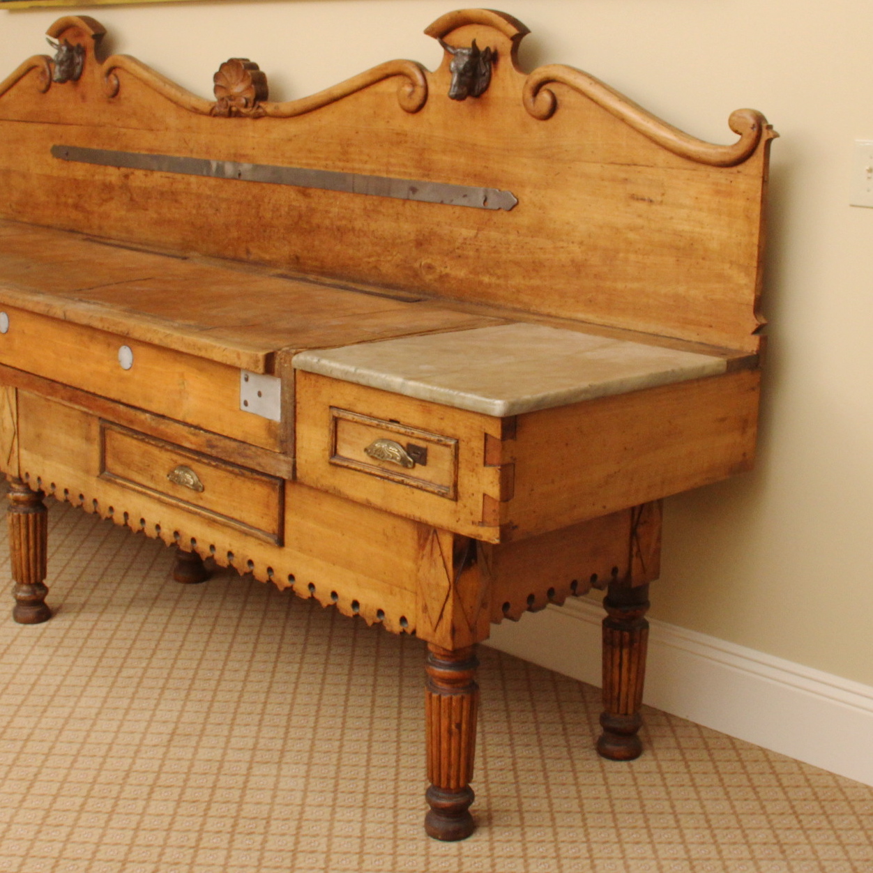 Antique French 19th c. Billot de Boucher  "Butcher Block"