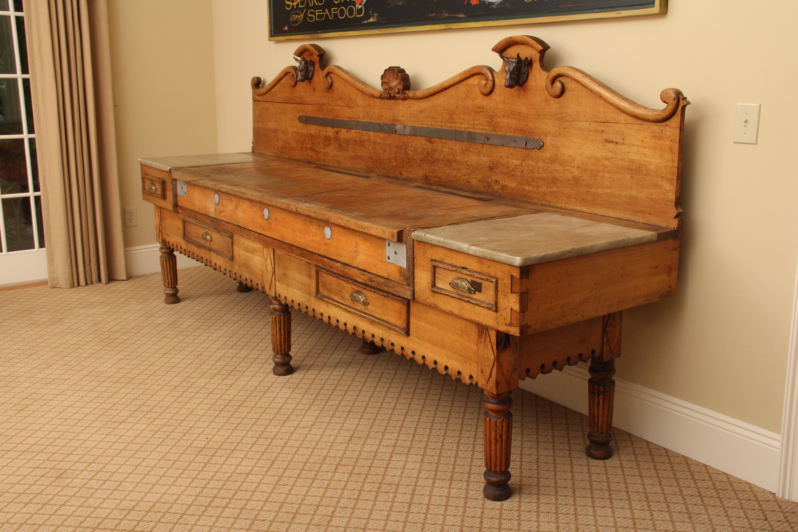 Antique French 19th c. Billot de Boucher  "Butcher Block"