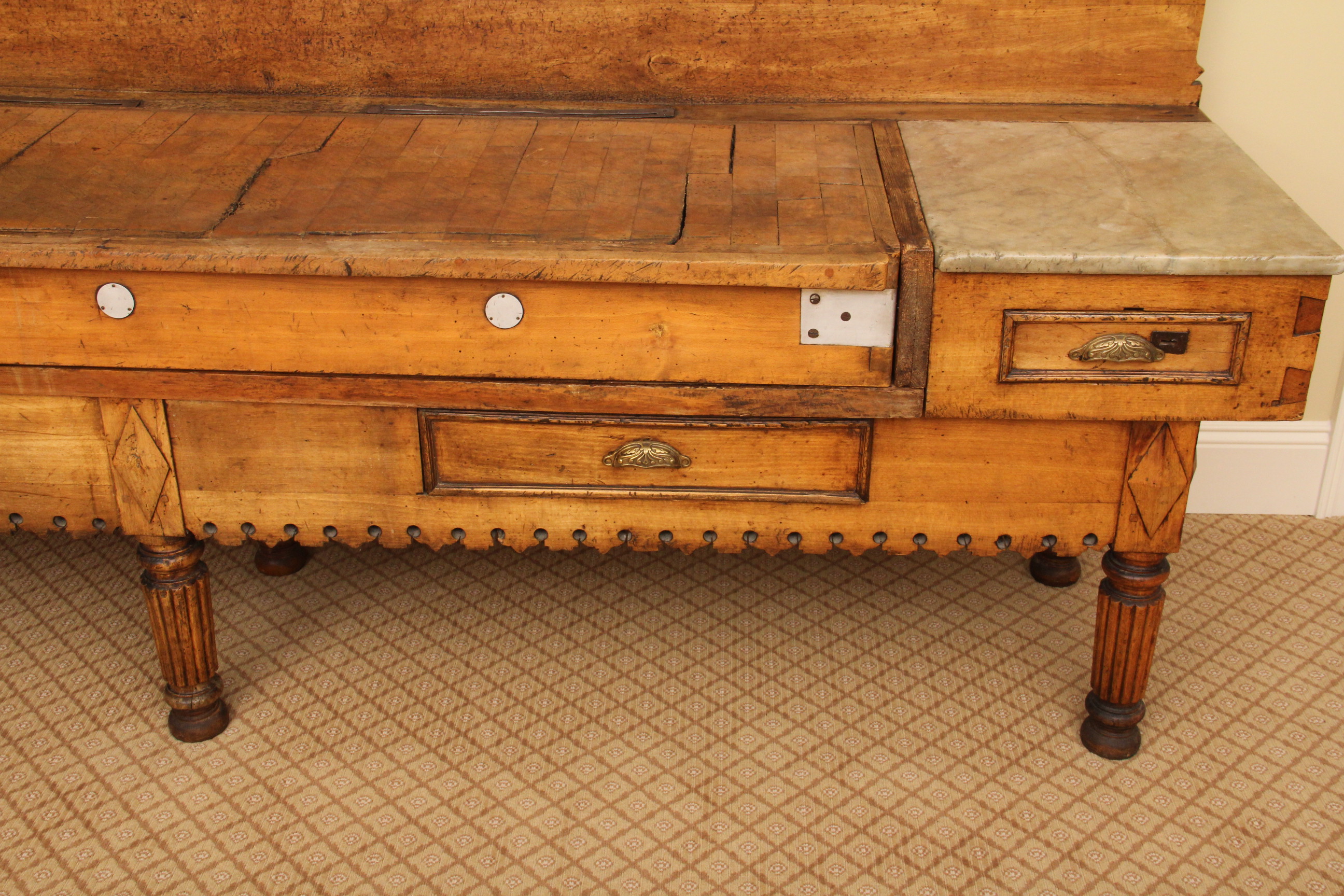 Antique French 19th c. Billot de Boucher  "Butcher Block"