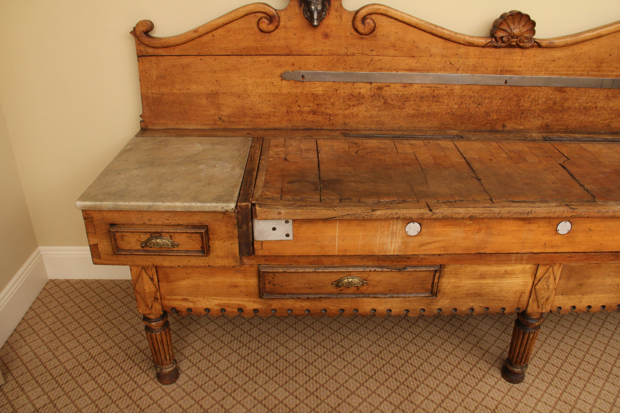 Antique French 19th c. Billot de Boucher  "Butcher Block"