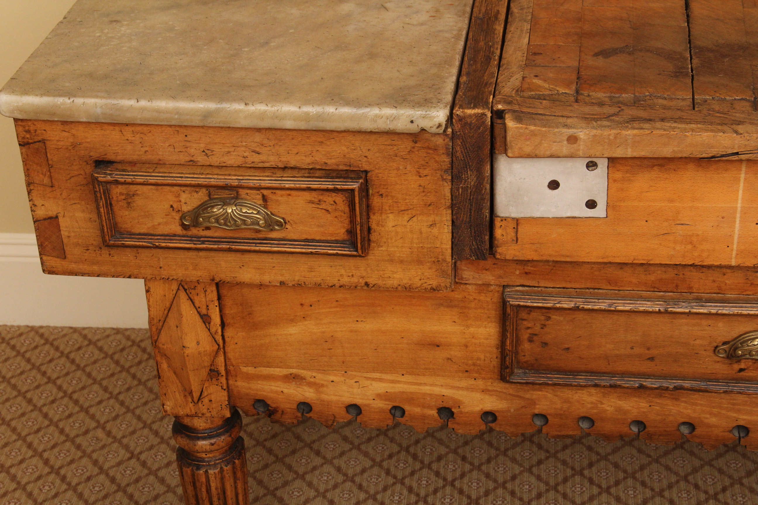 Antique French 19th c. Billot de Boucher  "Butcher Block"