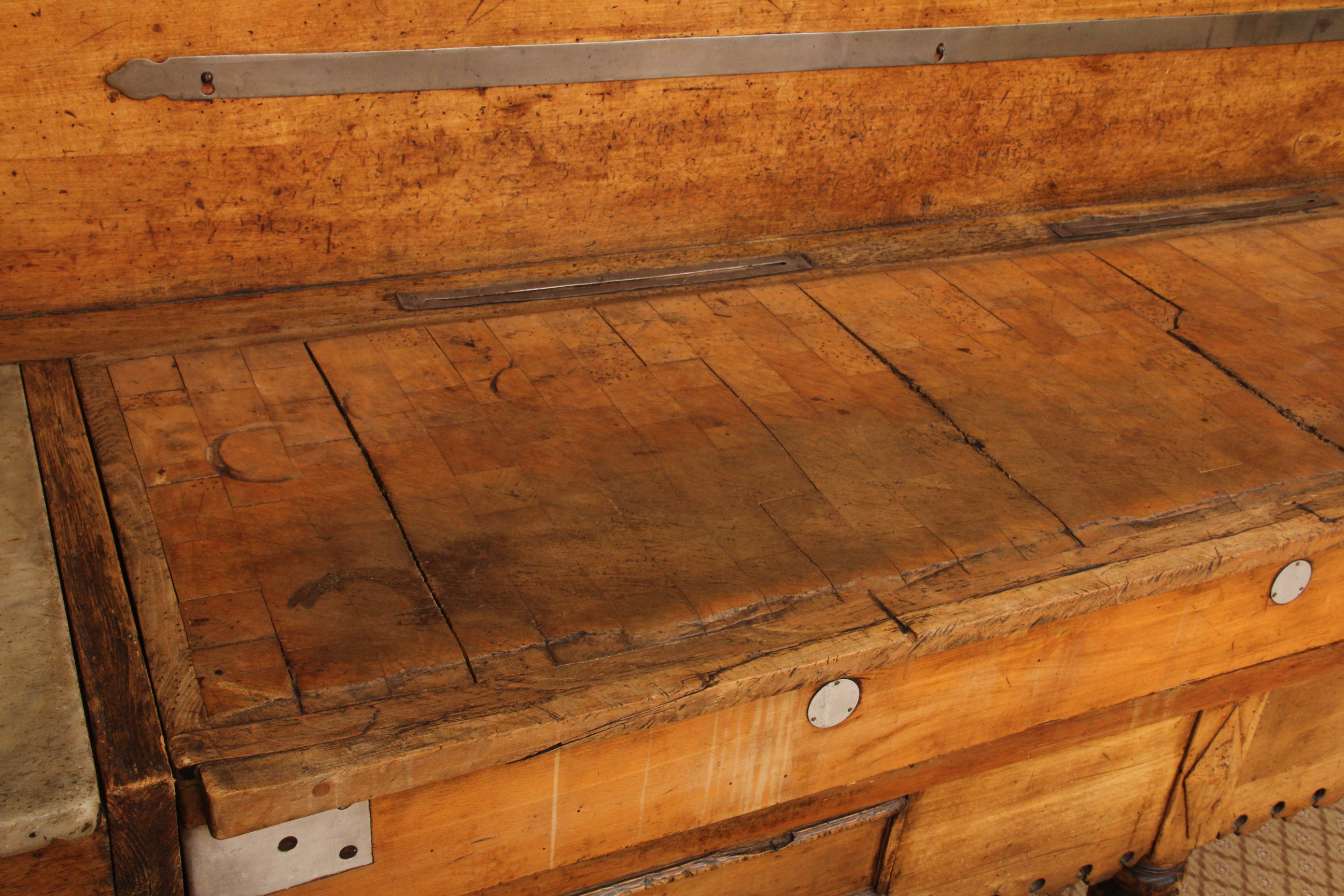 Antique French 19th c. Billot de Boucher  "Butcher Block"