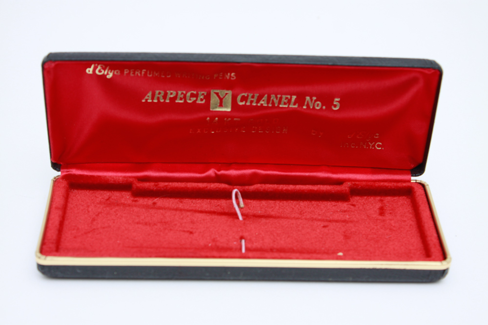 Set of Chanel No. 5 Arpege 14K Filigree Perfumed Pens