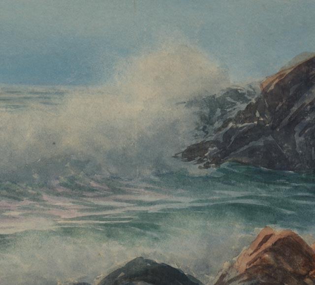 George Howell Gay Original Watercolor Seascape