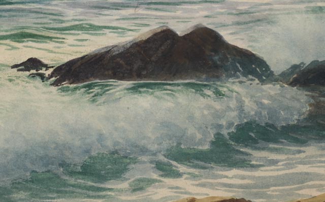 George Howell Gay Original Watercolor Seascape