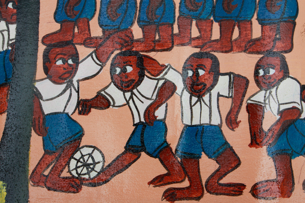 Tingatinga Painting of Nungwi Primary School in Zanzibar