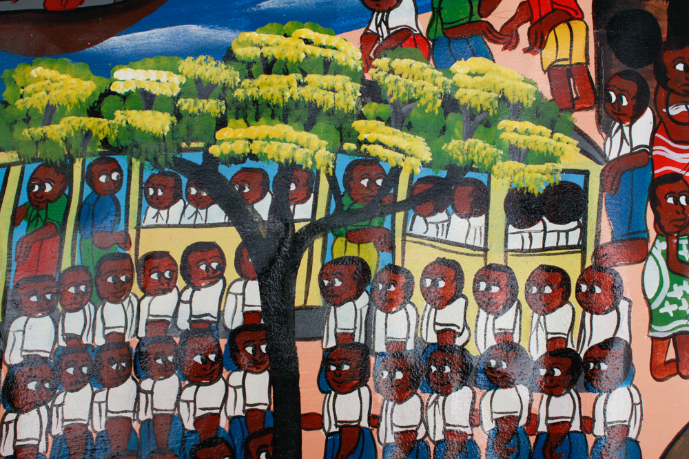 Tingatinga Painting of Nungwi Primary School in Zanzibar