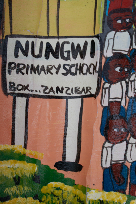 Tingatinga Painting of Nungwi Primary School in Zanzibar