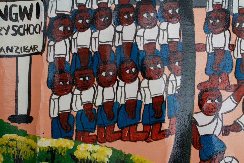 Tingatinga Painting of Nungwi Primary School in Zanzibar