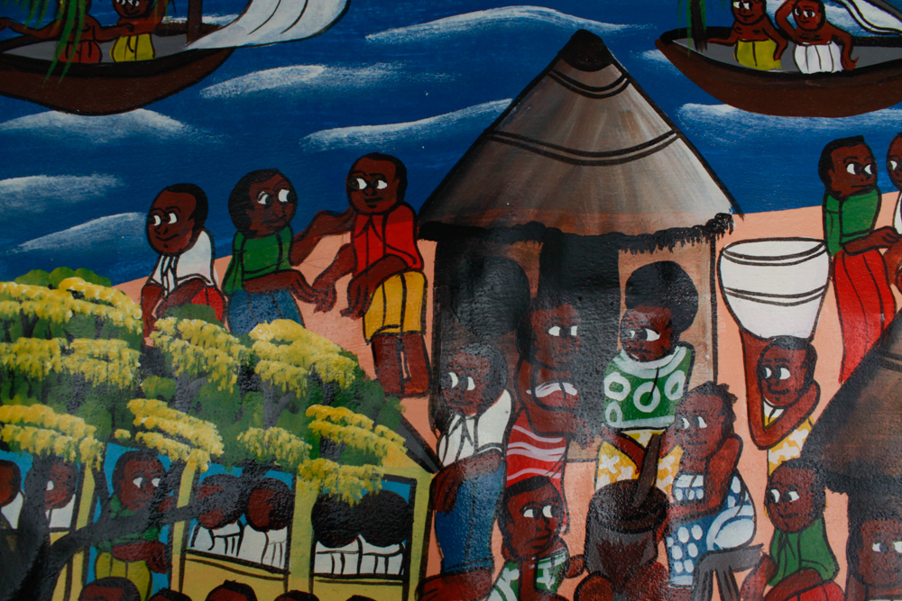 Tingatinga Painting of Nungwi Primary School in Zanzibar