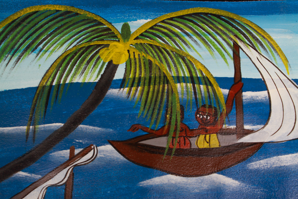 Tingatinga Painting of Nungwi Primary School in Zanzibar