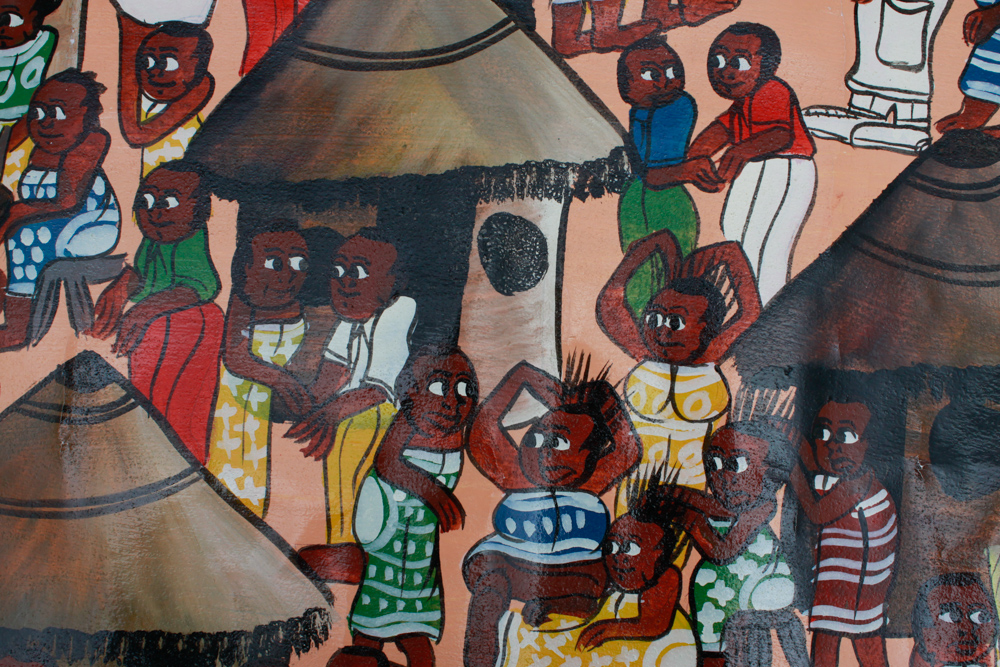 Tingatinga Painting of Nungwi Primary School in Zanzibar