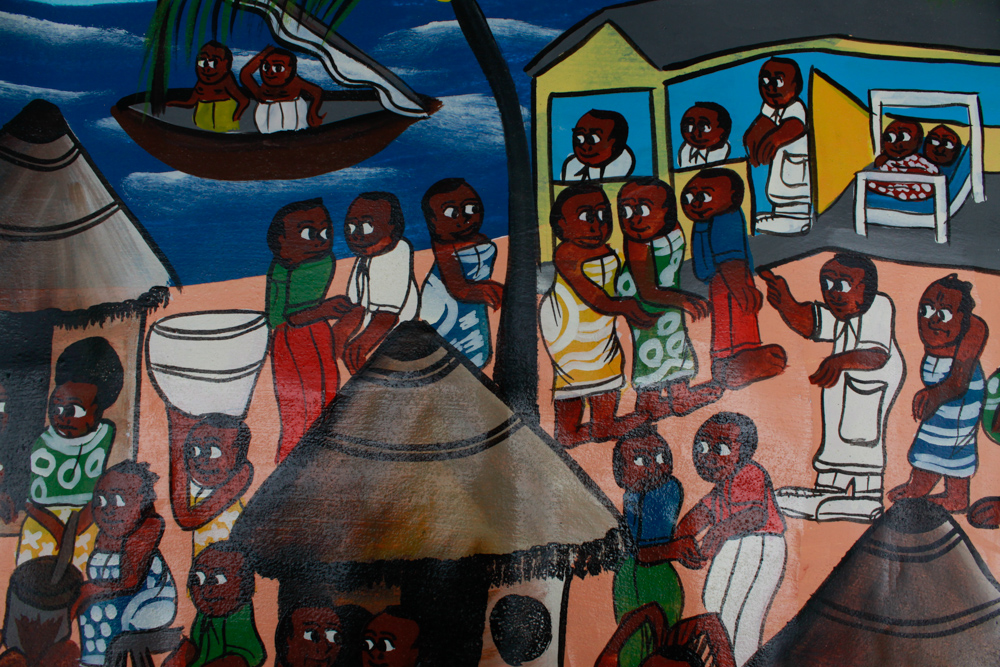 Tingatinga Painting of Nungwi Primary School in Zanzibar