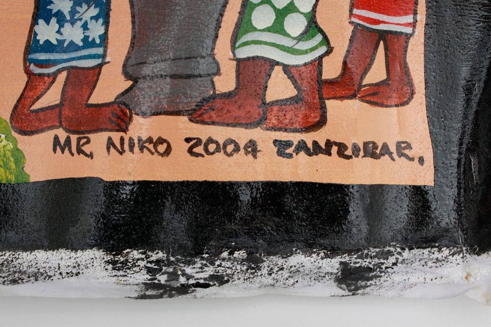 Tingatinga Painting of Nungwi Primary School in Zanzibar