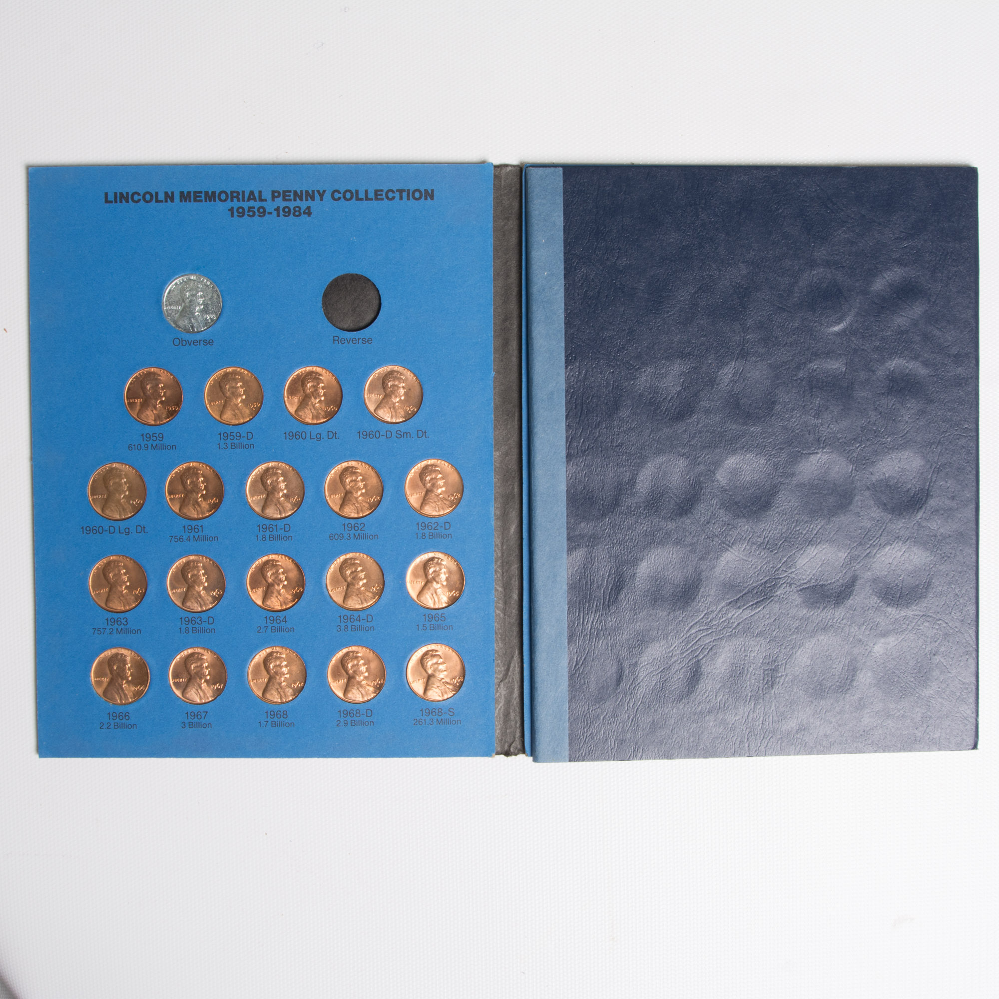 Lincoln Memorial Penny Collection 1959-1984