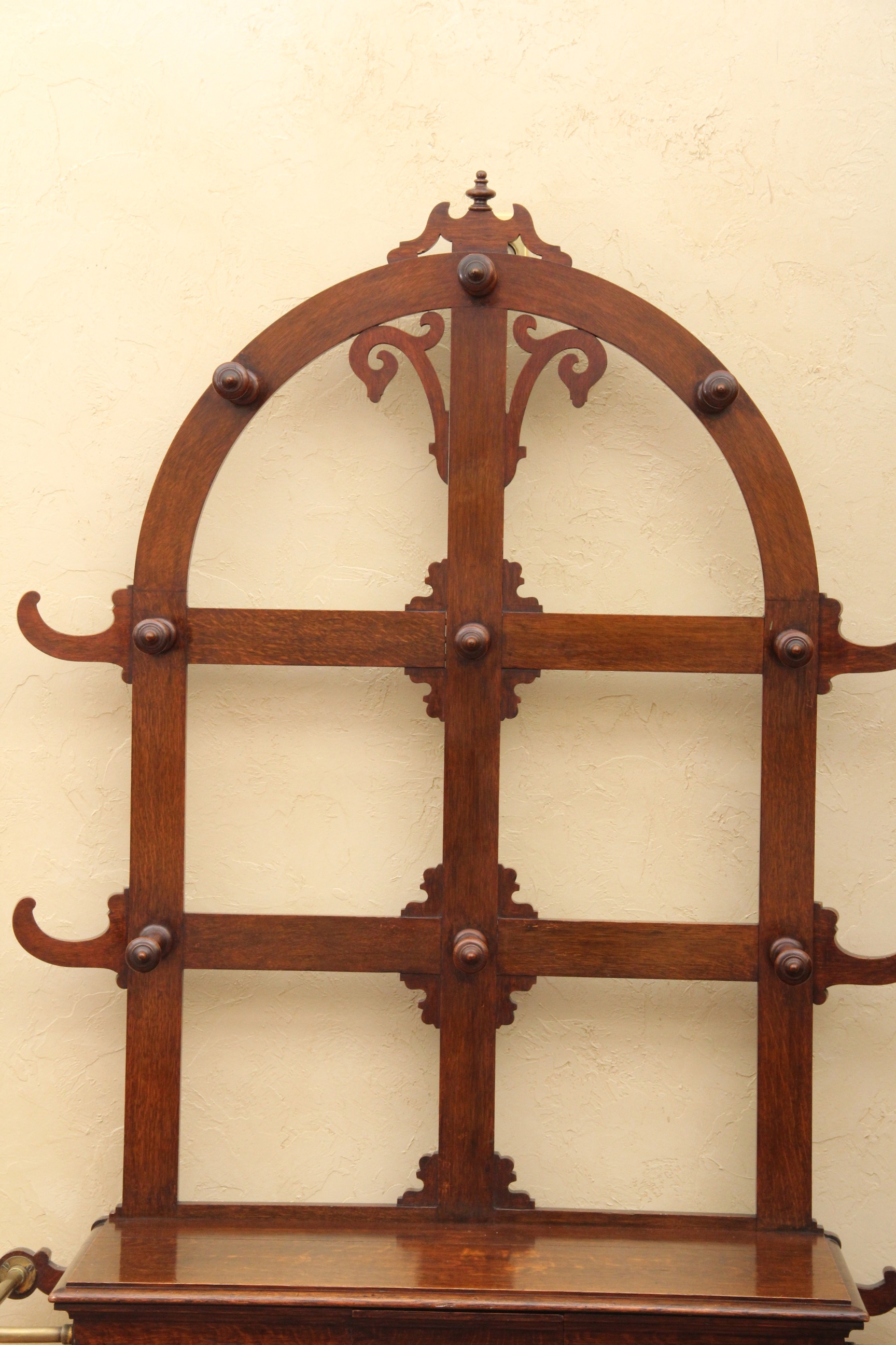 Antique English Oak Hall Tree