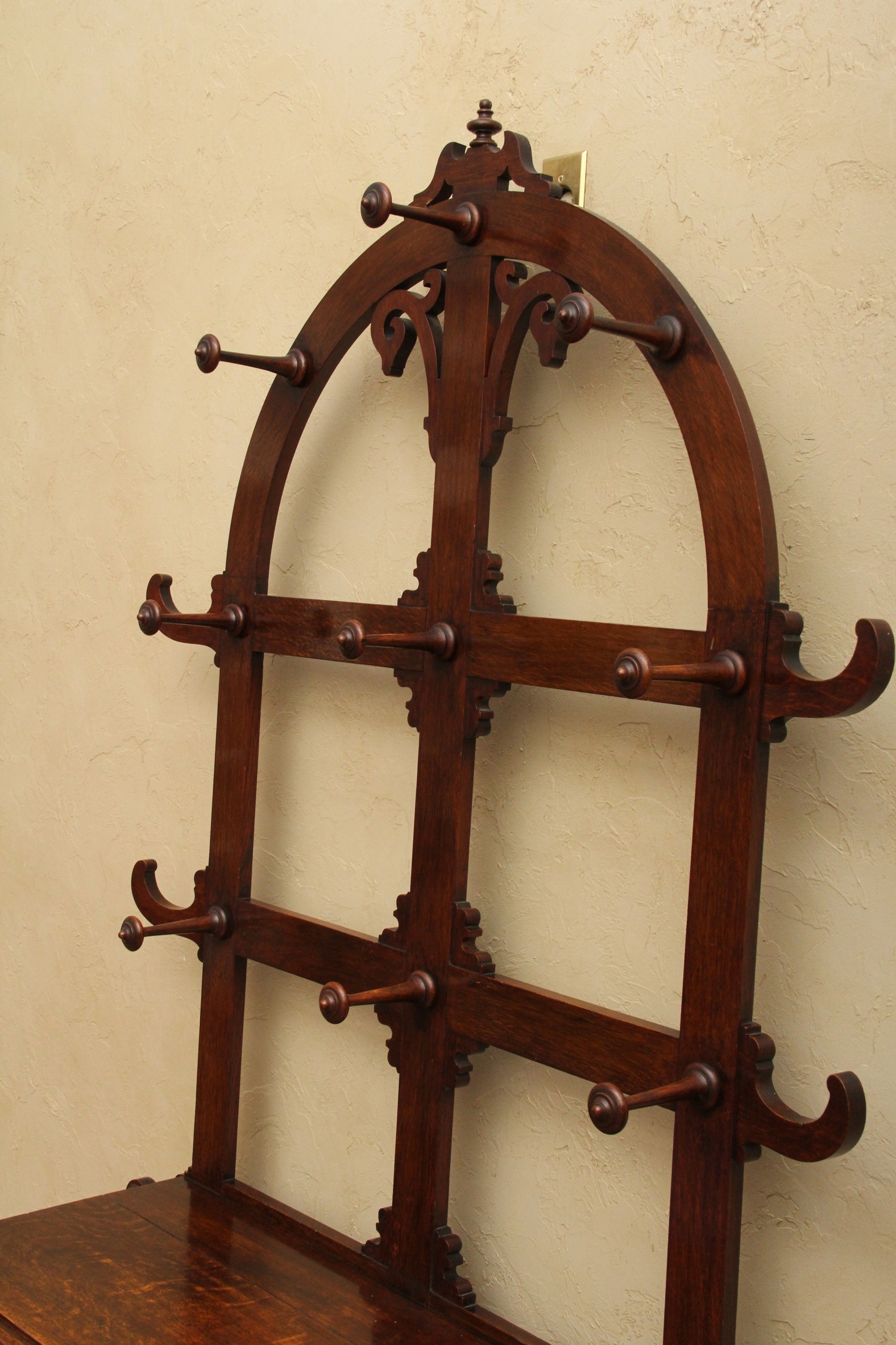 Antique English Oak Hall Tree