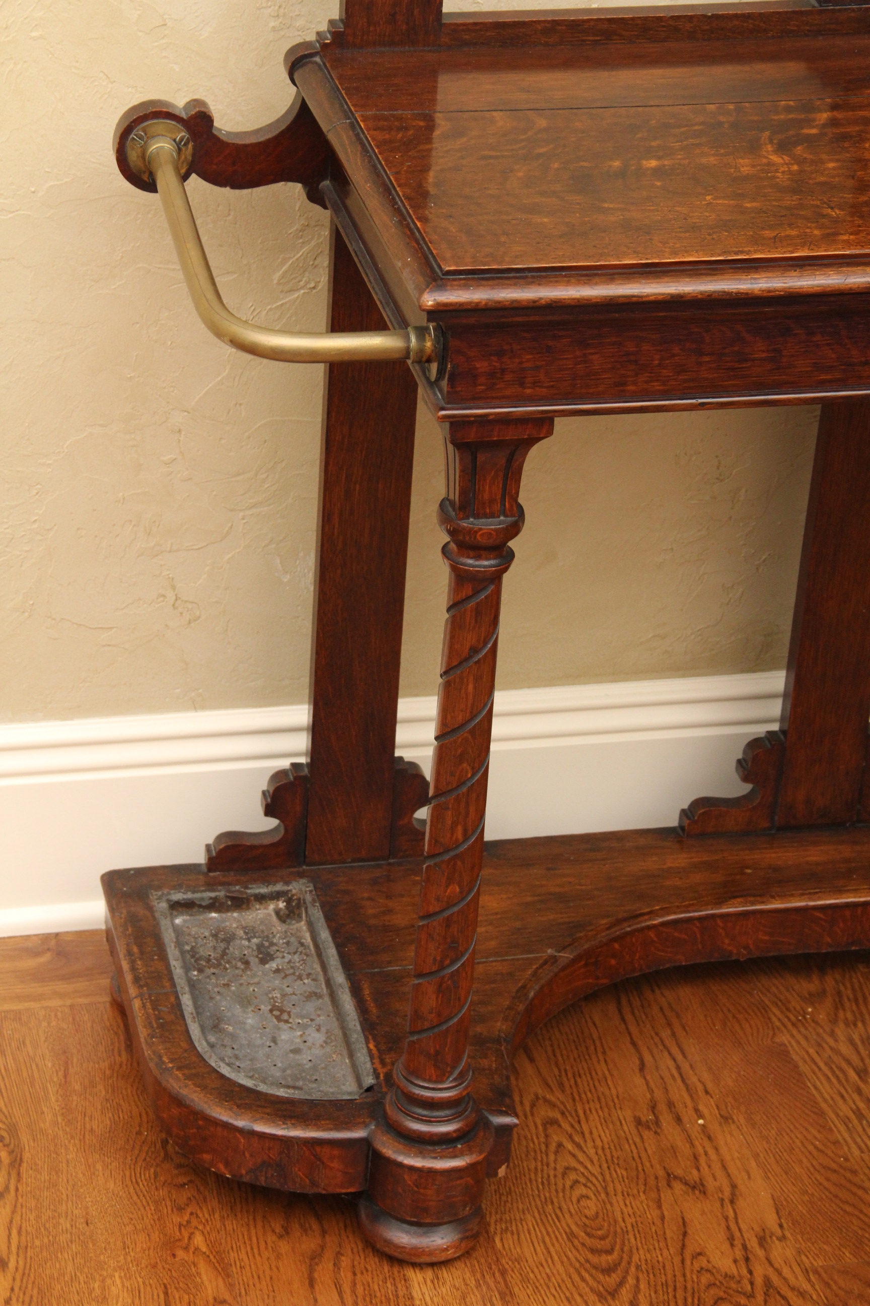 Antique English Oak Hall Tree