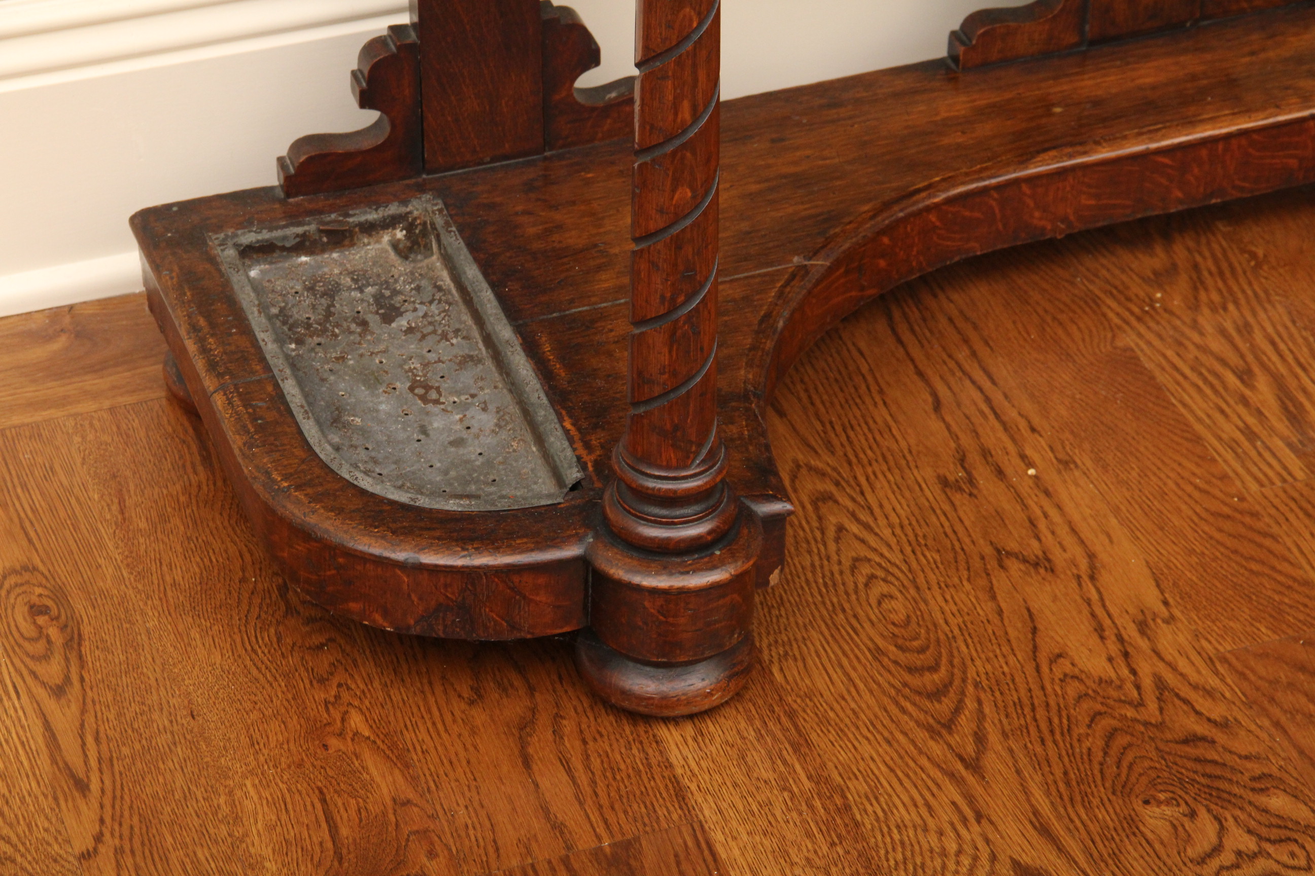 Antique English Oak Hall Tree