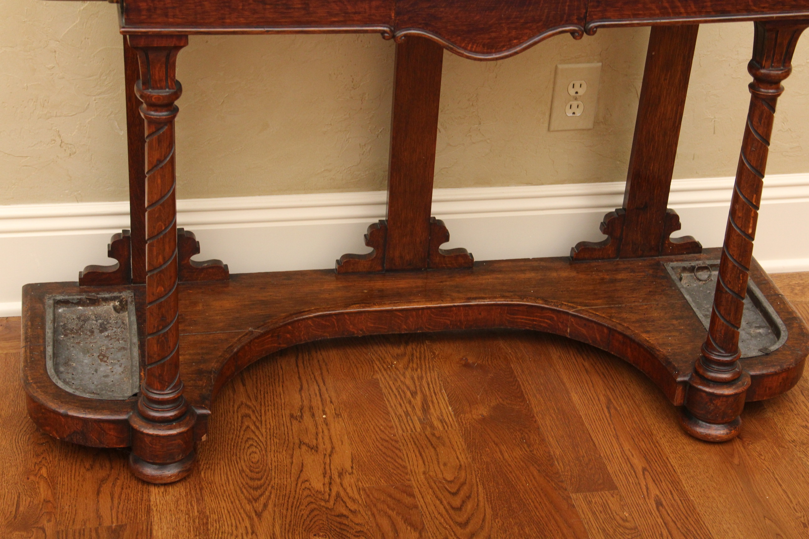 Antique English Oak Hall Tree