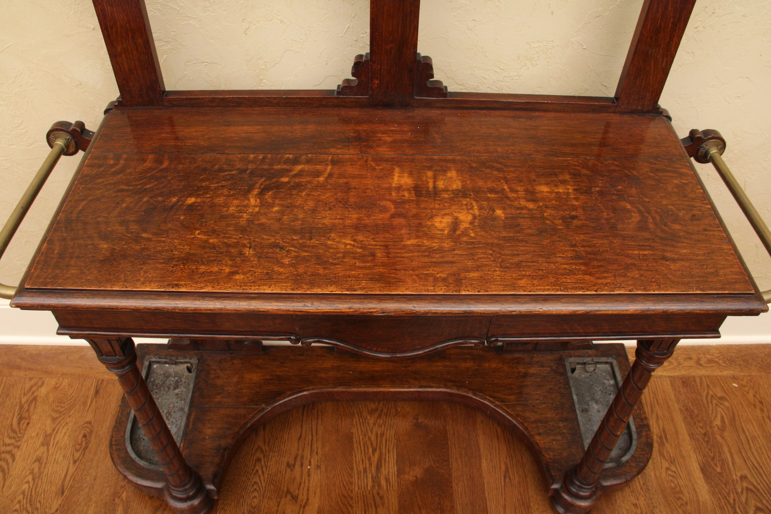 Antique English Oak Hall Tree