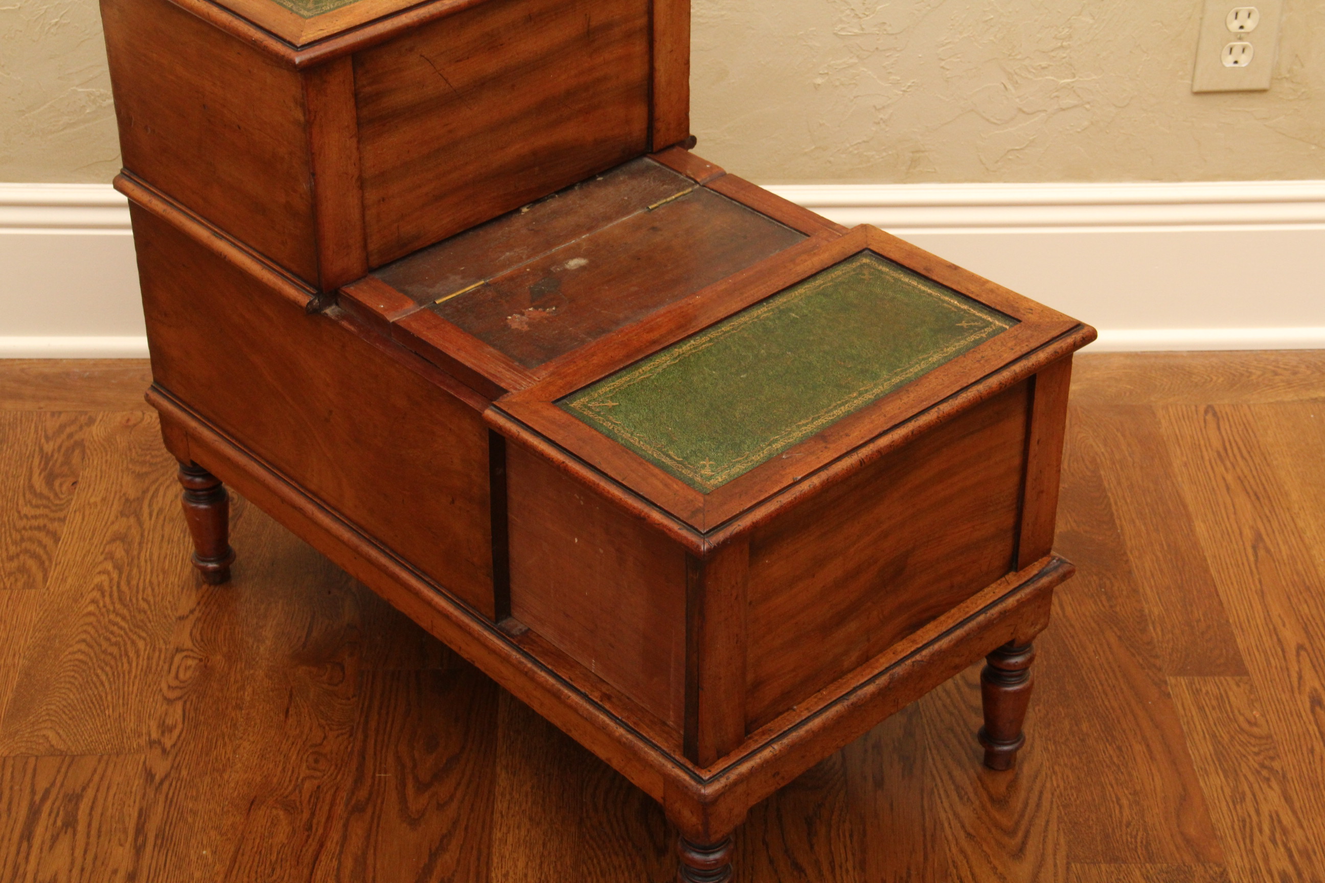 Antique Steps Side Table with Hidden Storage