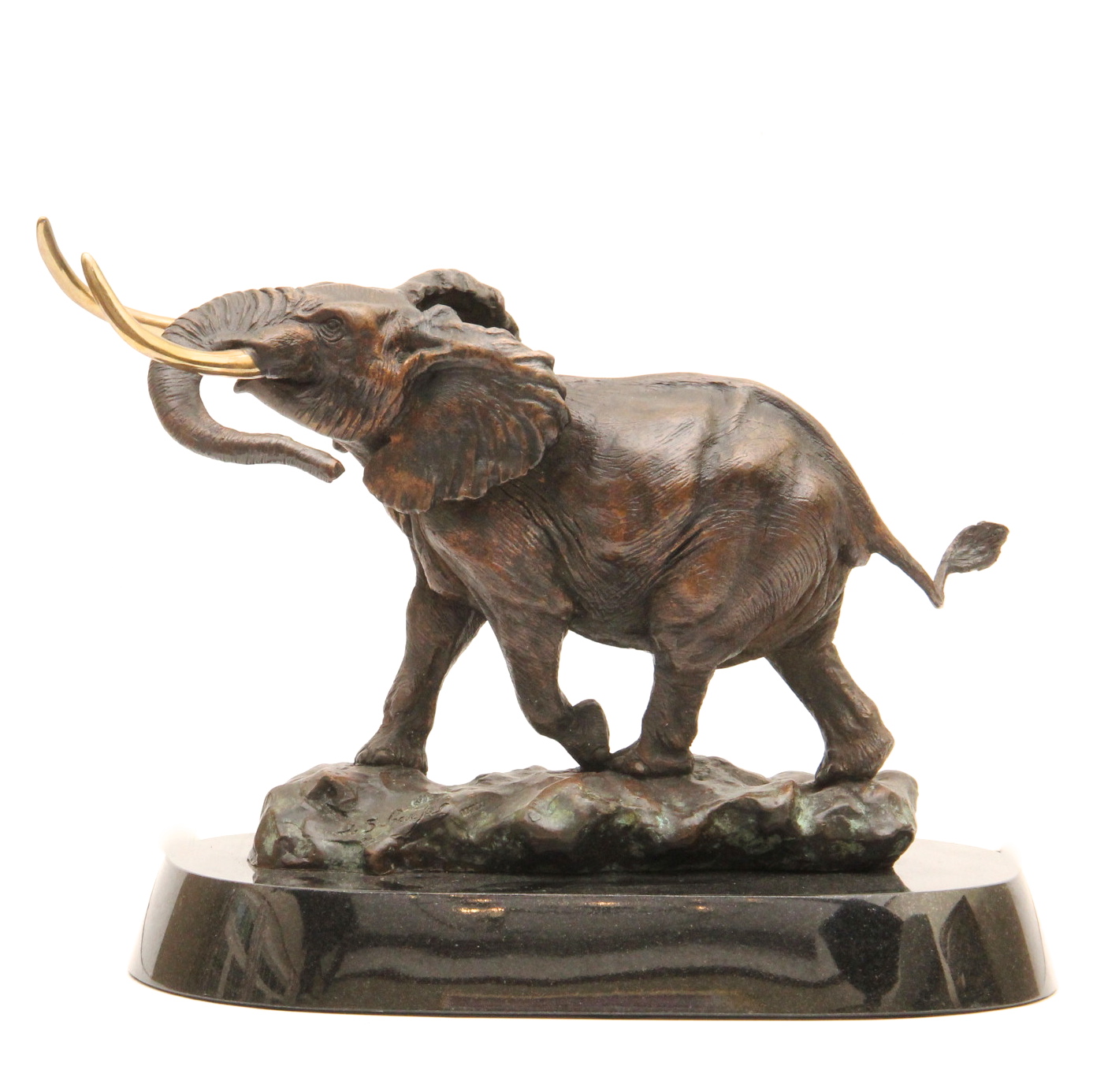 David Schaefer Cast Bronze African Elephant Statue