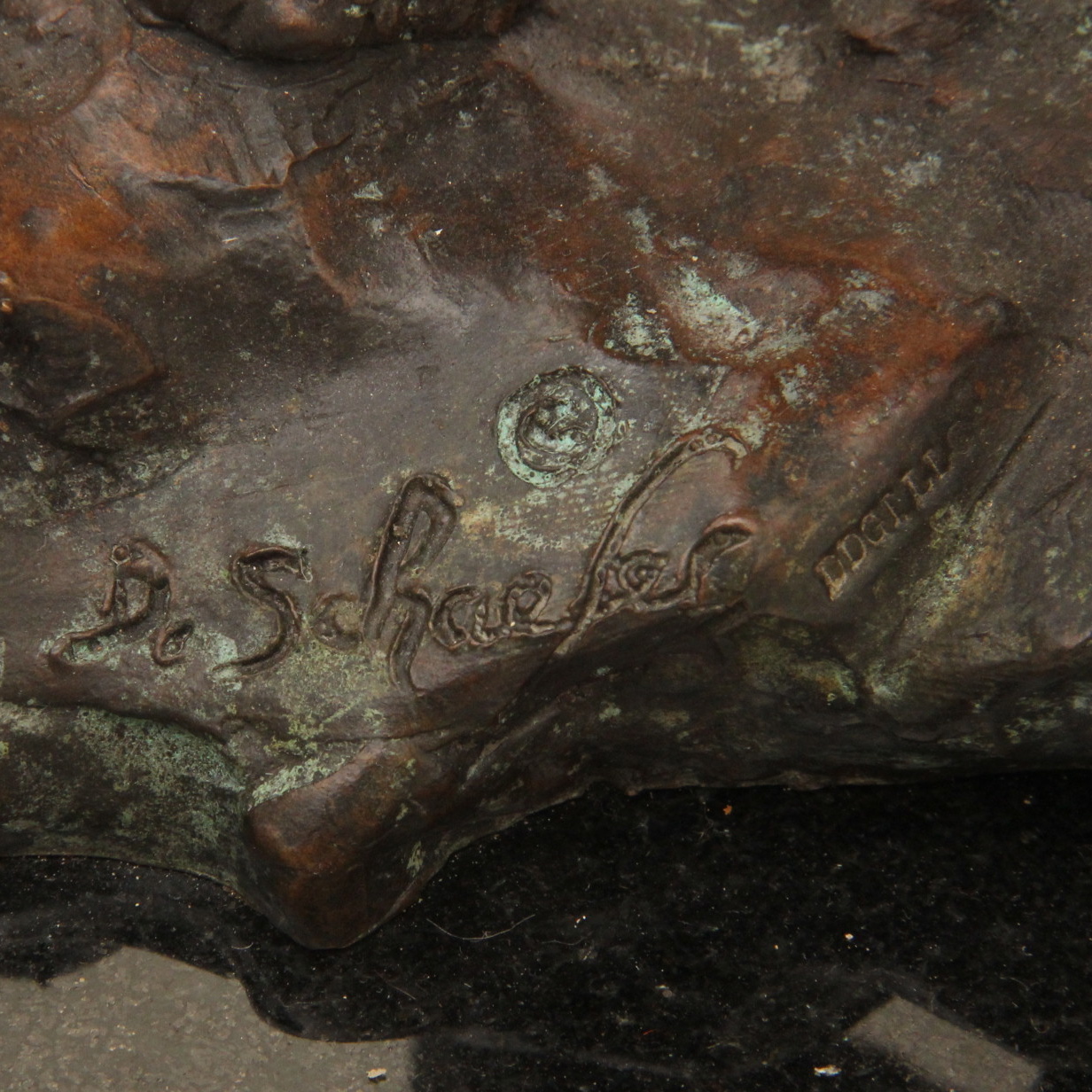 David Schaefer Cast Bronze African Elephant Statue