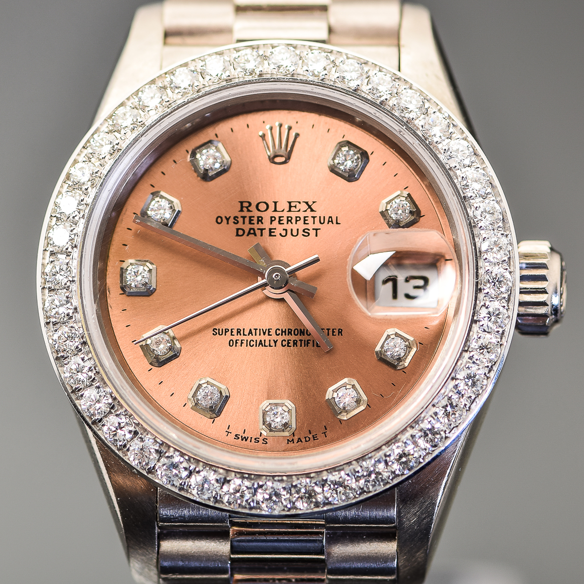 Women's Rolex Presidential 18K White Gold and Diamond Watch