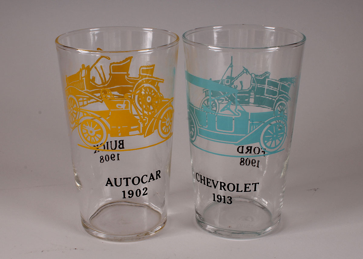 Kitchenware with Vintage Car Decals