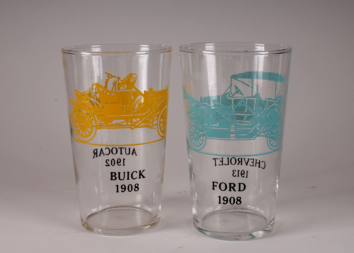 Kitchenware with Vintage Car Decals