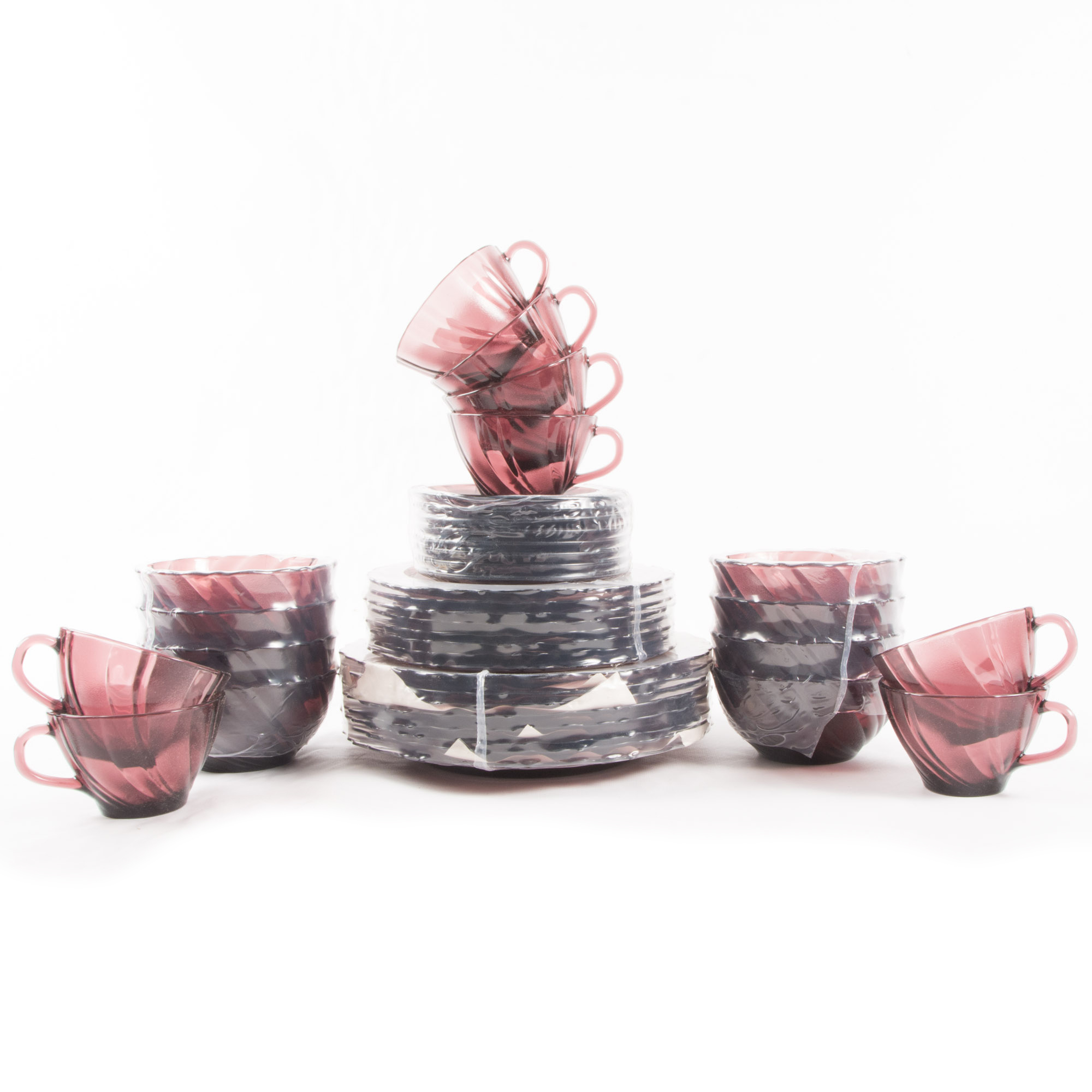 Vereco France Purple 40 Piece Tableware Set