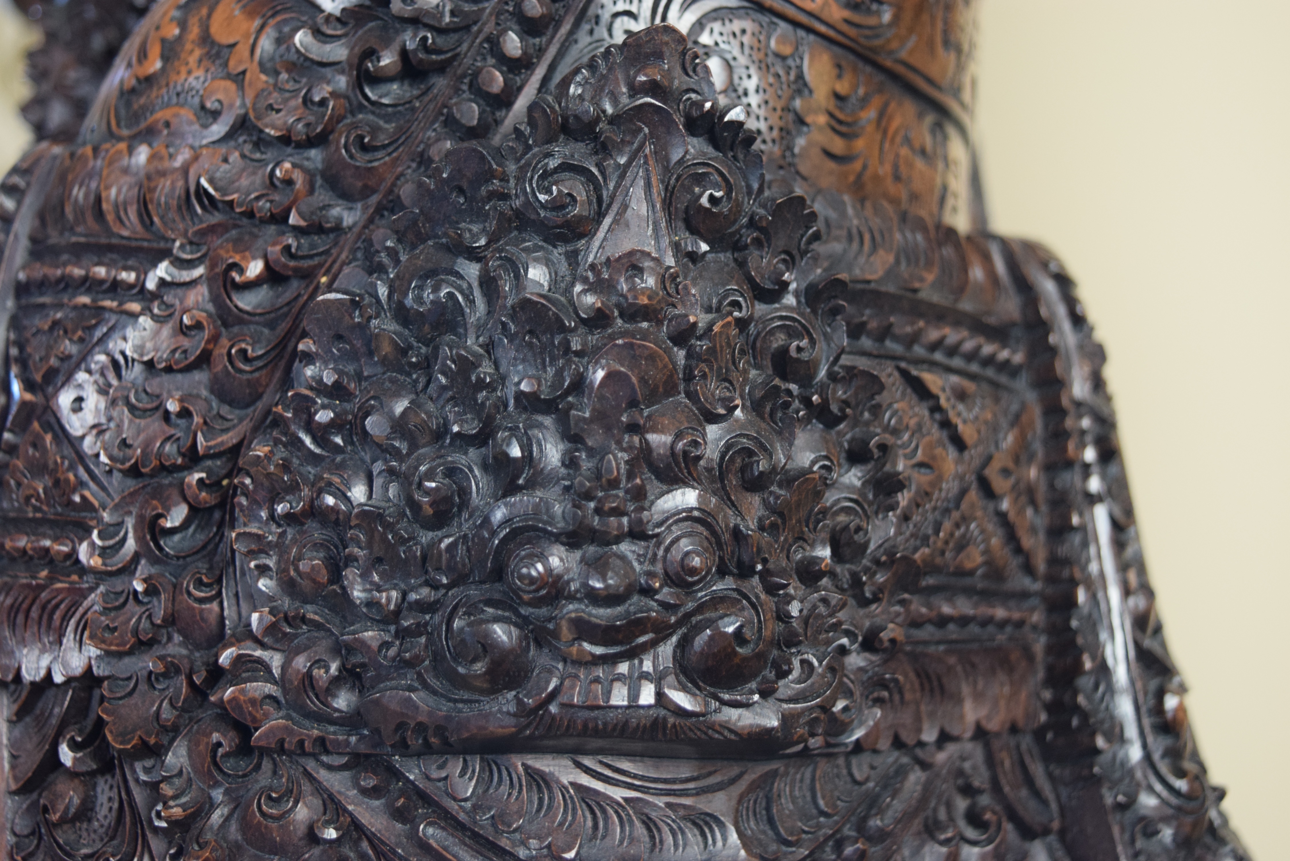Life Size Hand Carved Balinese Statue in Ebony Wood of Love Gods Rama and Sita