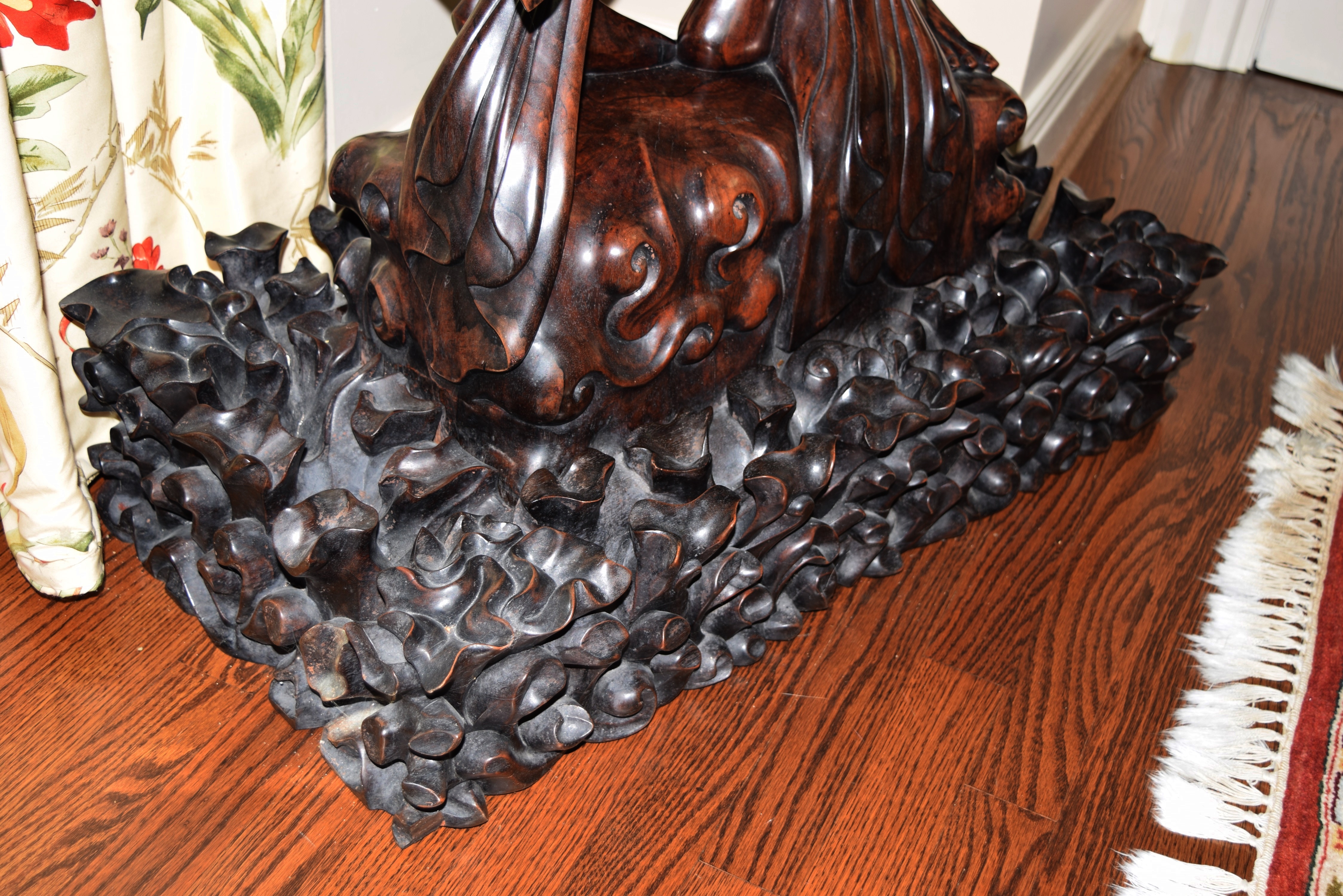 Life Size Hand Carved Balinese Statue in Ebony Wood of Love Gods Rama and Sita