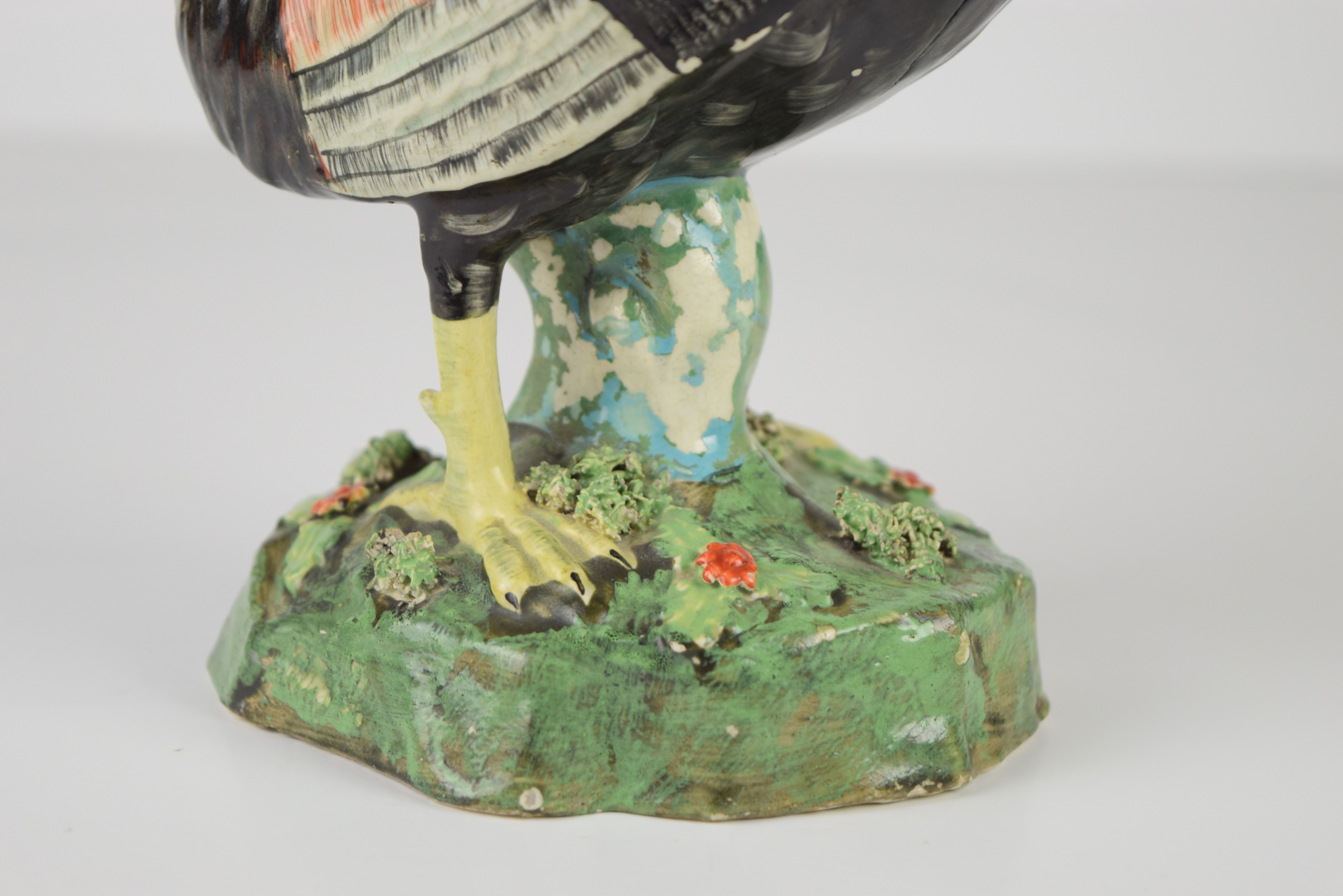 Antique Italian Capodimonte Hand Painted Ceramic Rooster