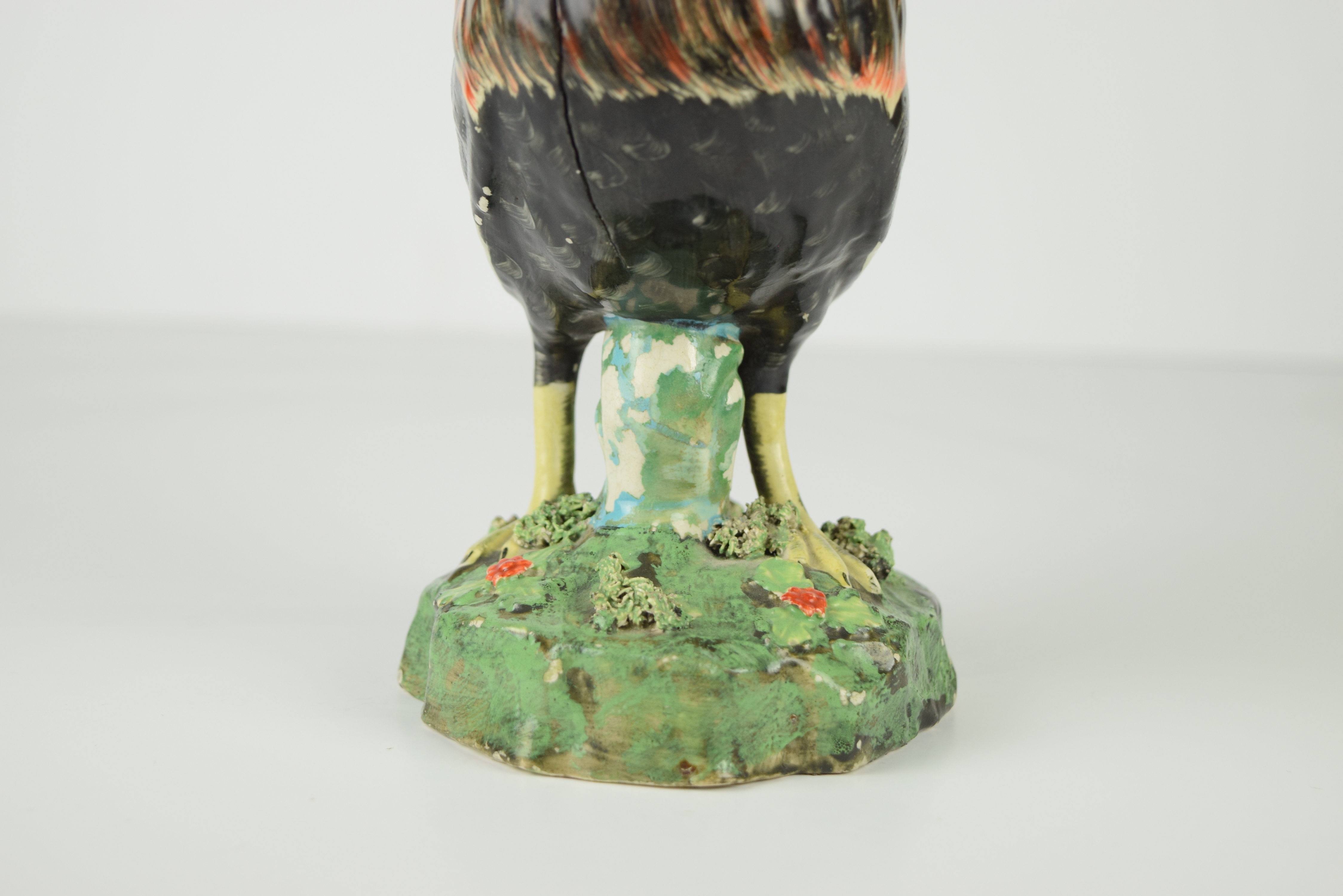 Antique Italian Capodimonte Hand Painted Ceramic Rooster