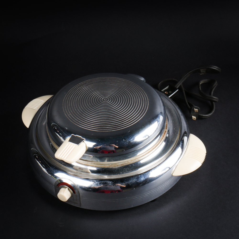 Vintage 1950s General Electric Chrome Waffle Iron