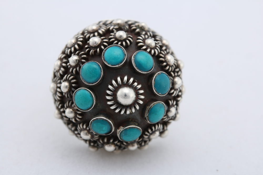 Sterling Silver Turquoise Ring and Earrings