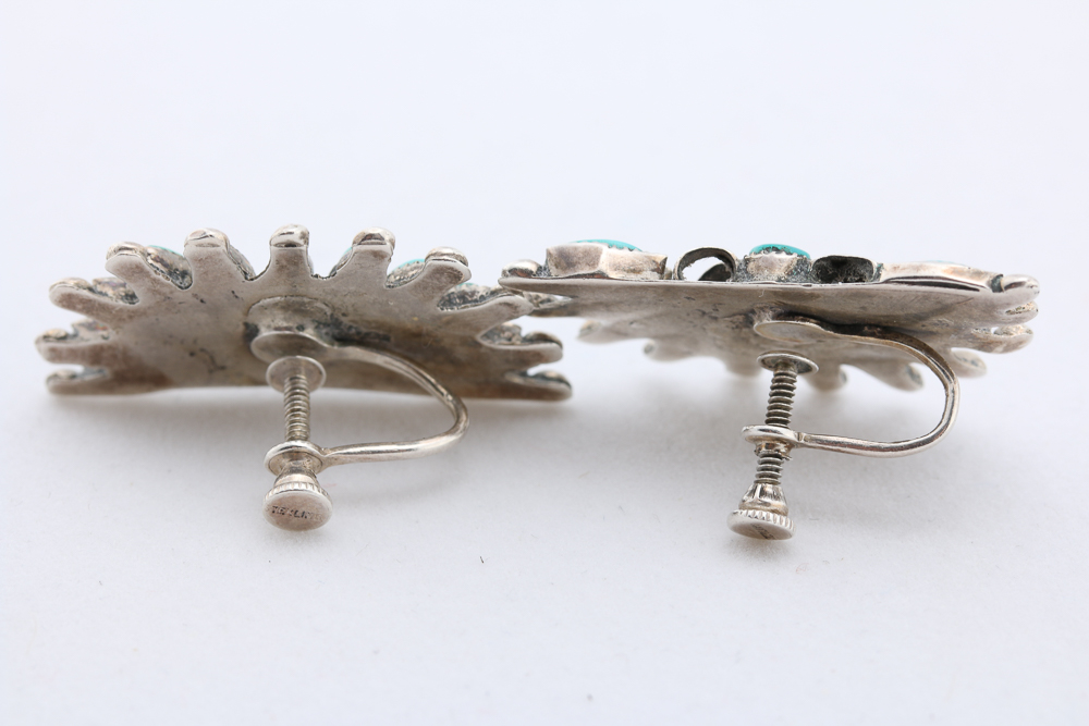 Sterling Silver Turquoise Ring and Earrings