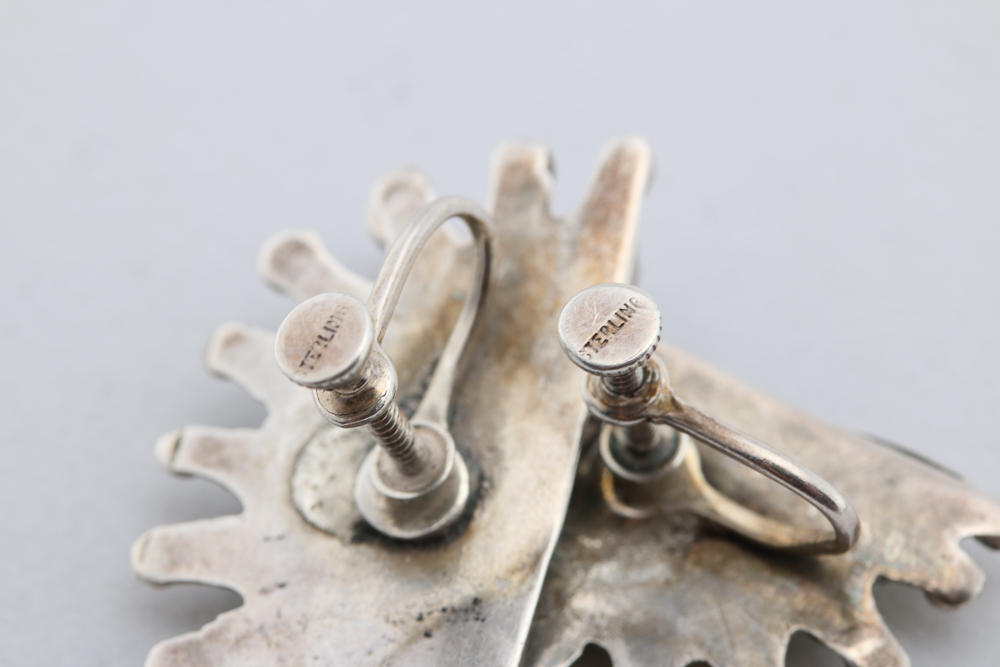 Sterling Silver Turquoise Ring and Earrings