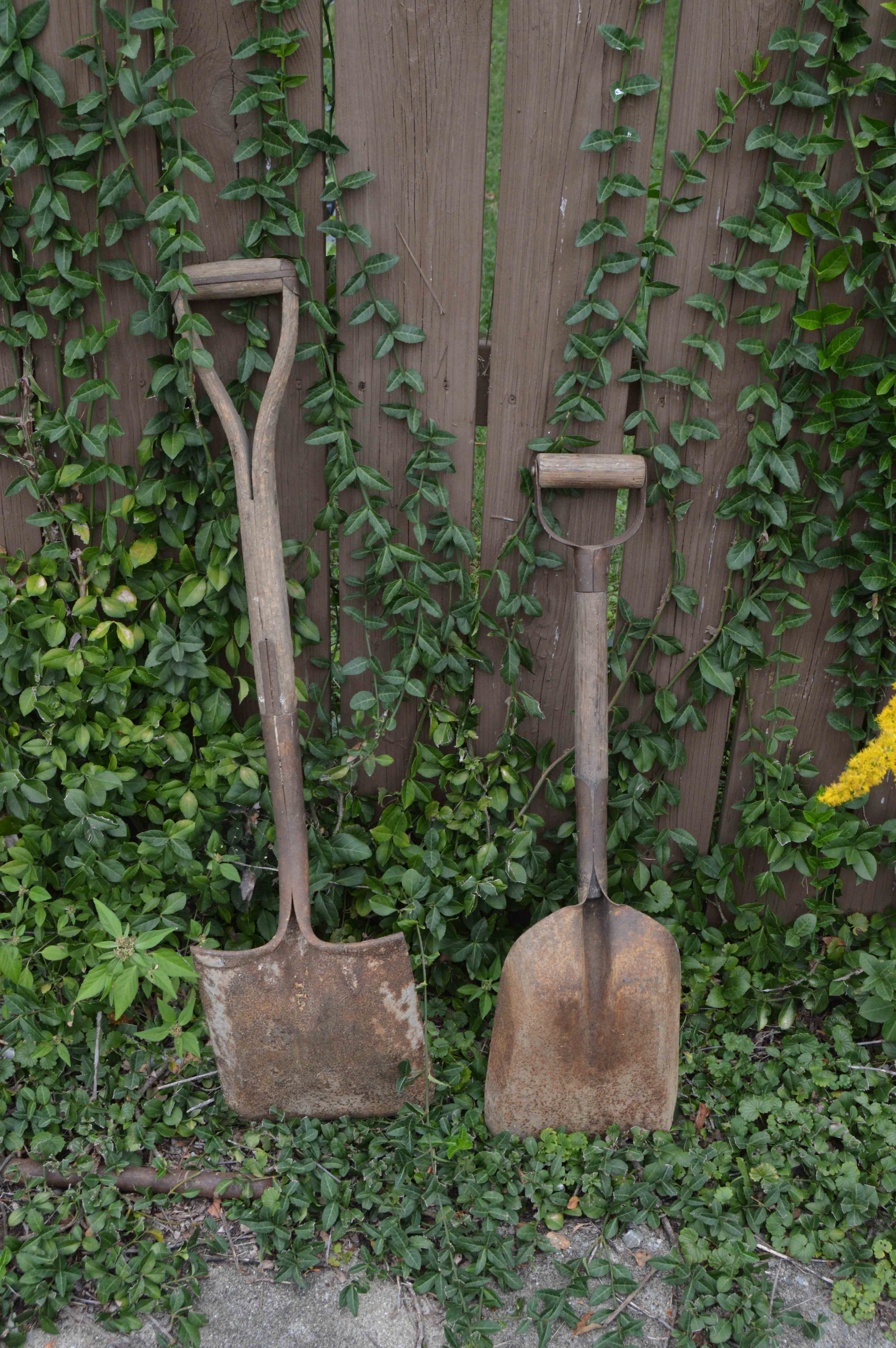 Vintage Push Reel Manual Mower with Shovels