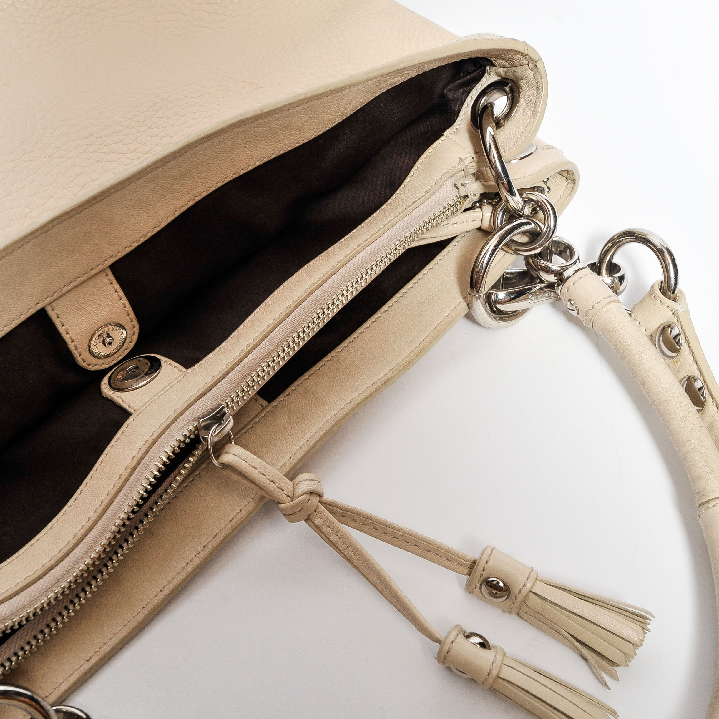 Coach Hamptons Leather XL Hobo Purse in Ivory
