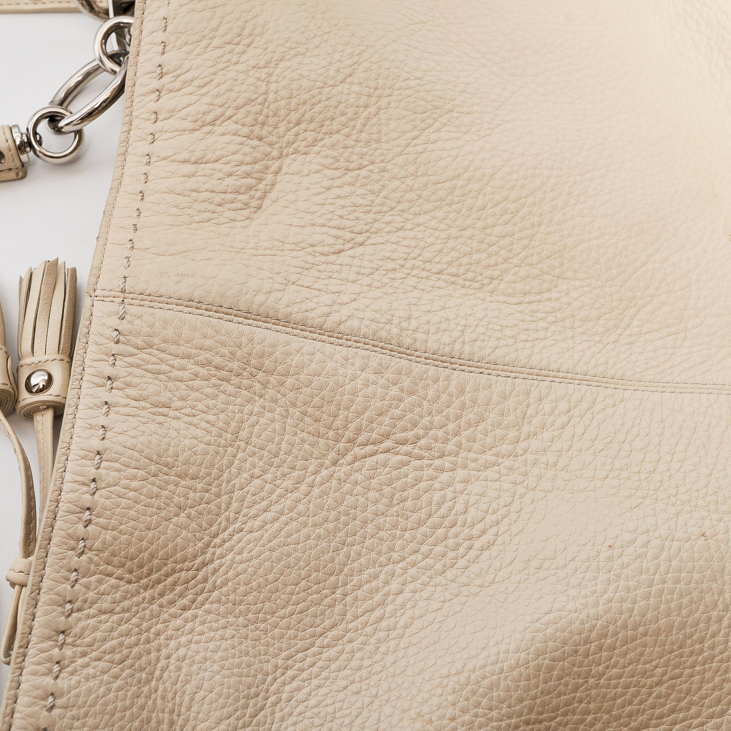 Coach Hamptons Leather XL Hobo Purse in Ivory