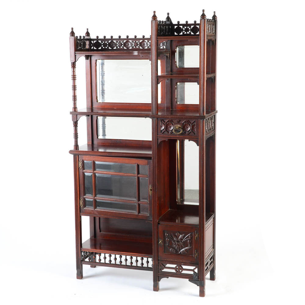 Anglo-Japanese Style Mahogany Eastlake Etagere