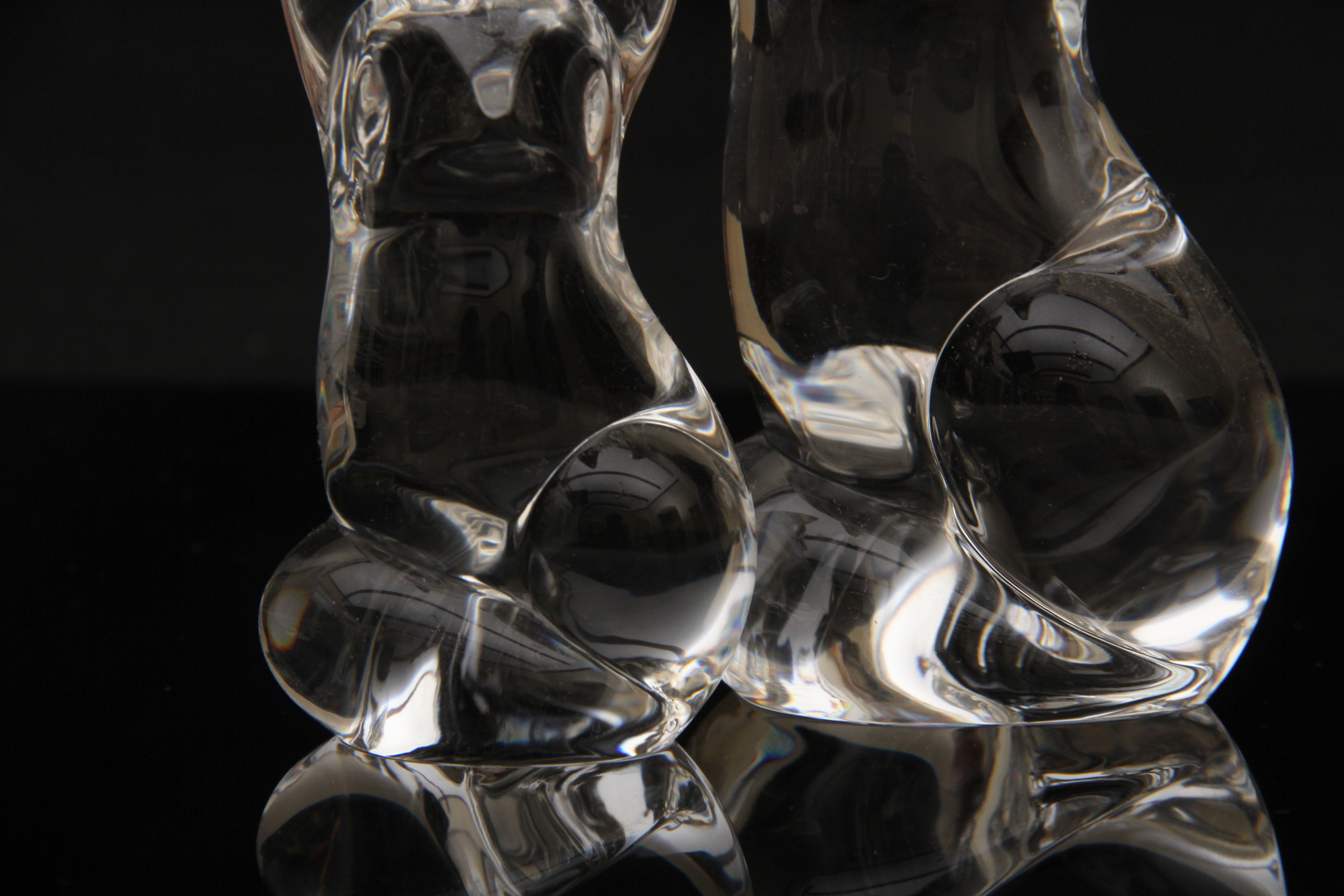 Pair of Steuben Fox Glass Figurines