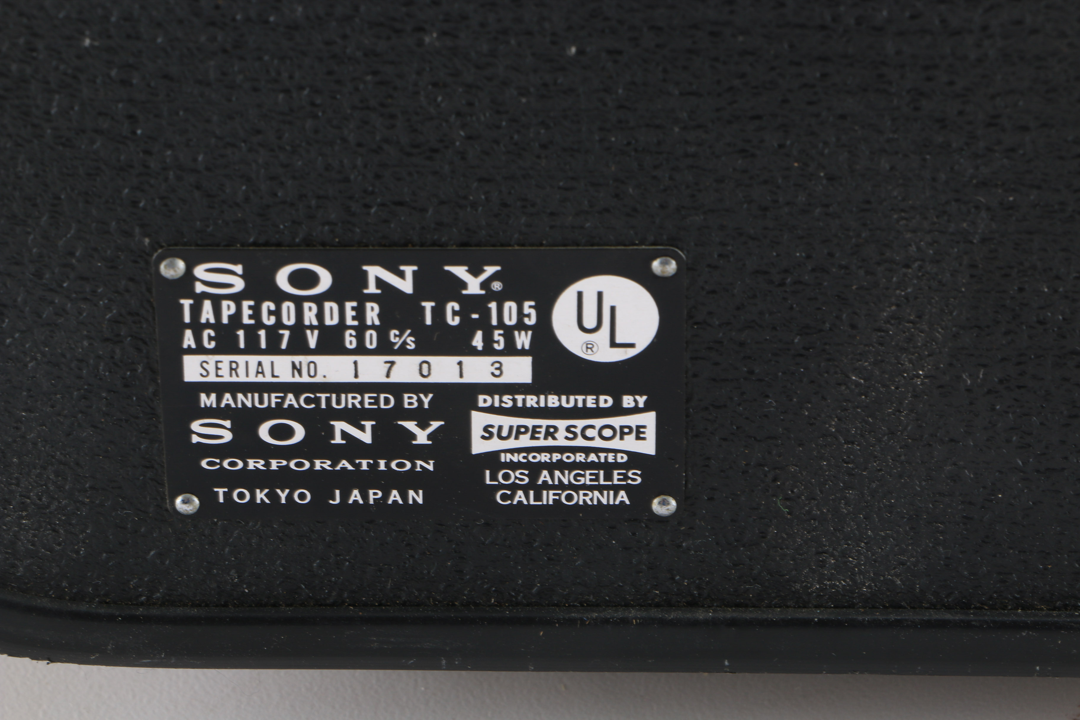 Sony TC-105 Reel-To-Reel Tapecorder